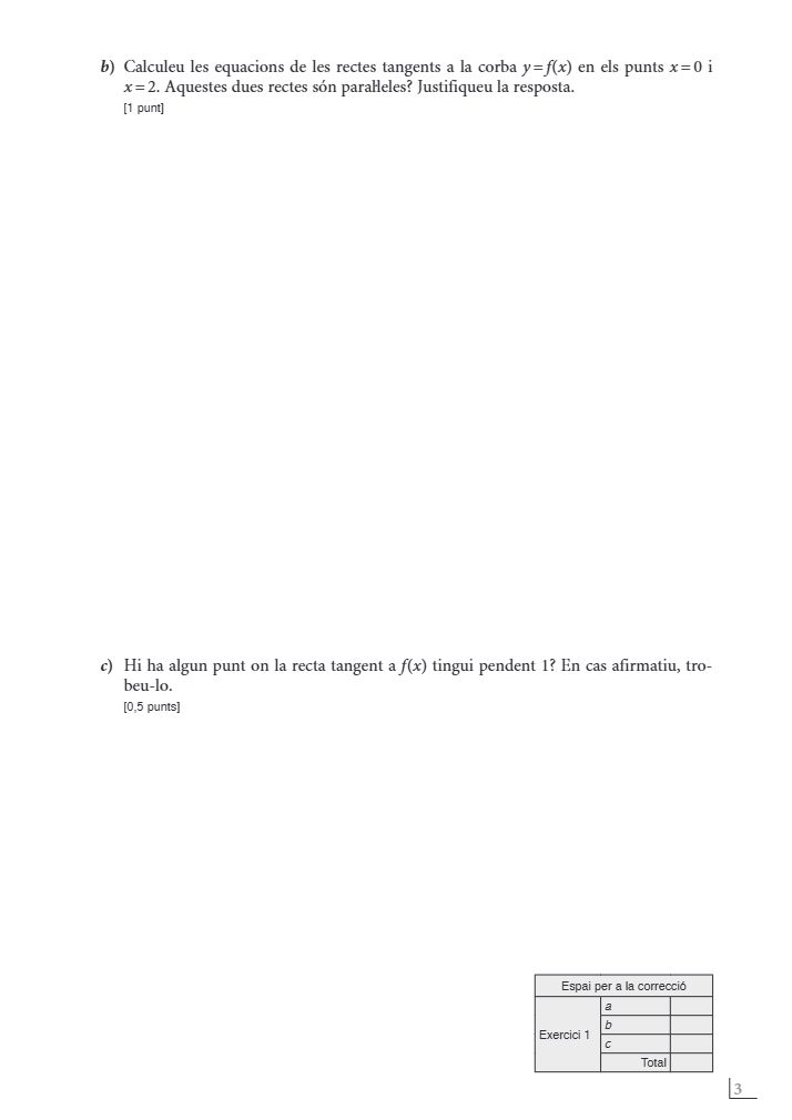 Página 3 del examen de Matemáticas II 2025