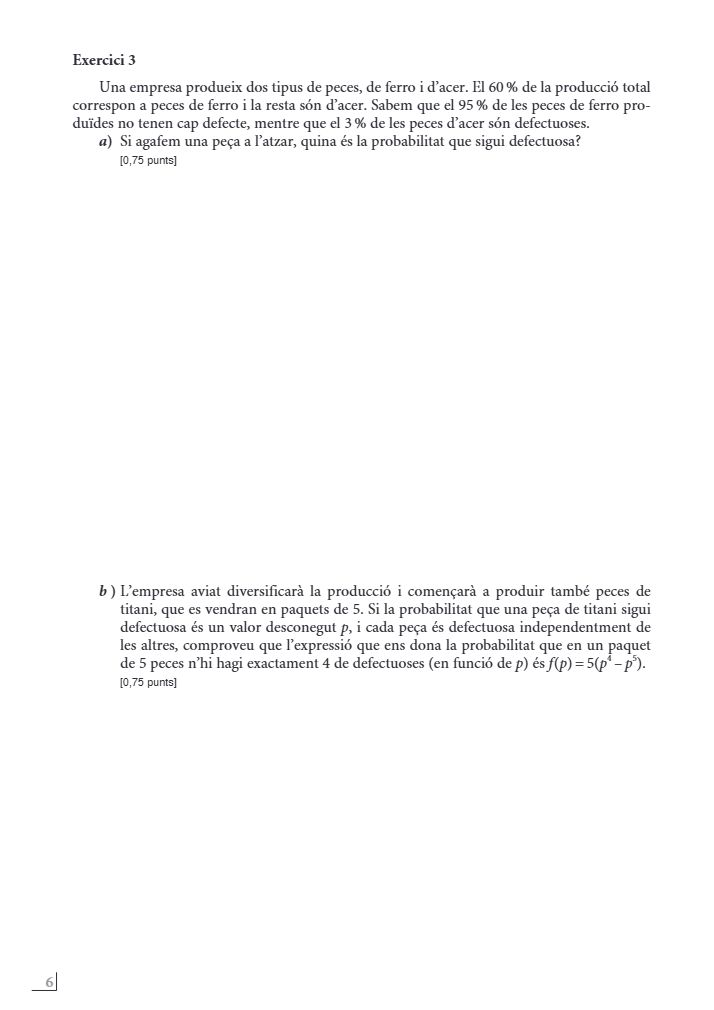 Página 6 del examen de Matemáticas II 2025