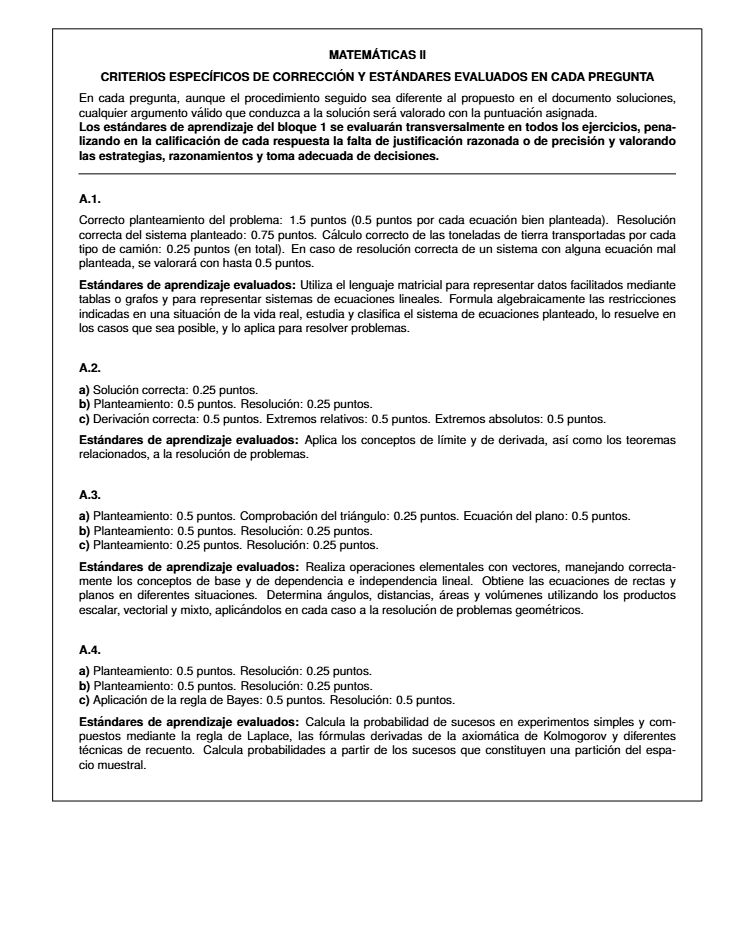 Página 4 del examen de Matemáticas II 2023