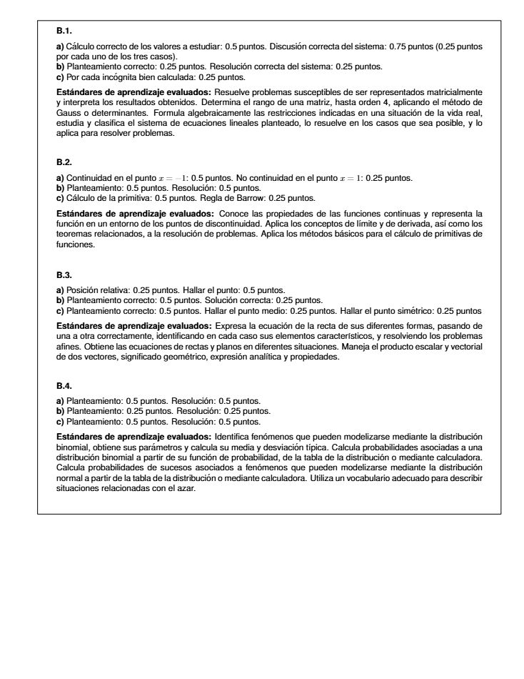 Página 5 del examen de Matemáticas II 2023