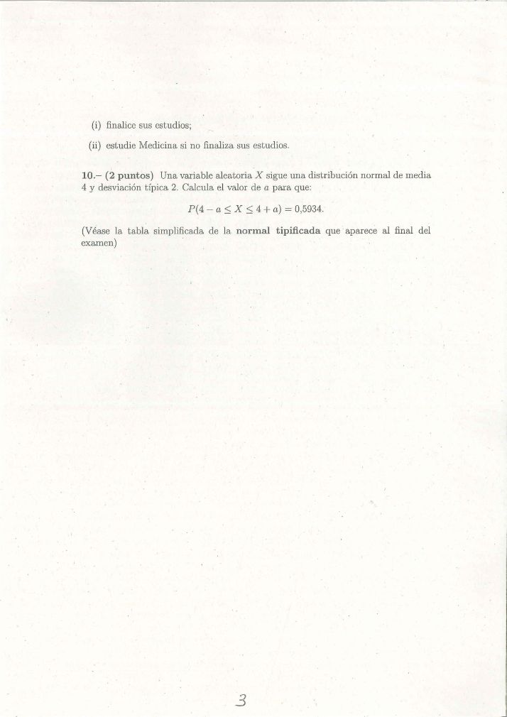 Página 3 del examen de Matemáticas II 2022