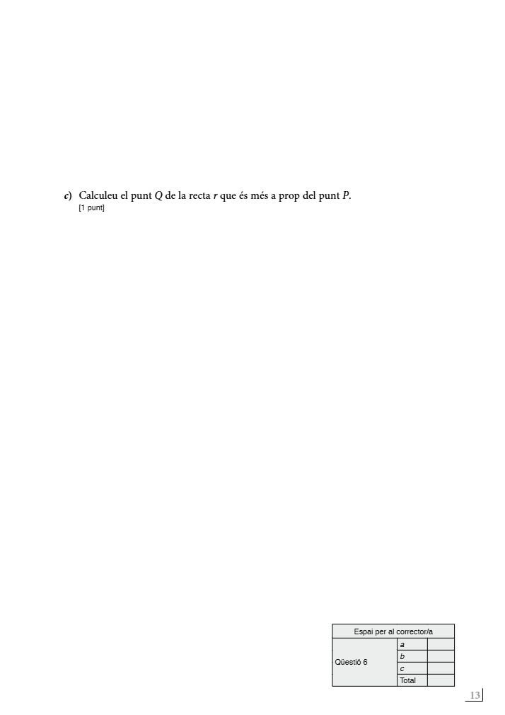 Página 13 del examen de Matemáticas II 2023