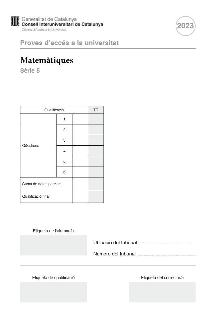 Página 17 del examen de Matemáticas II 2023