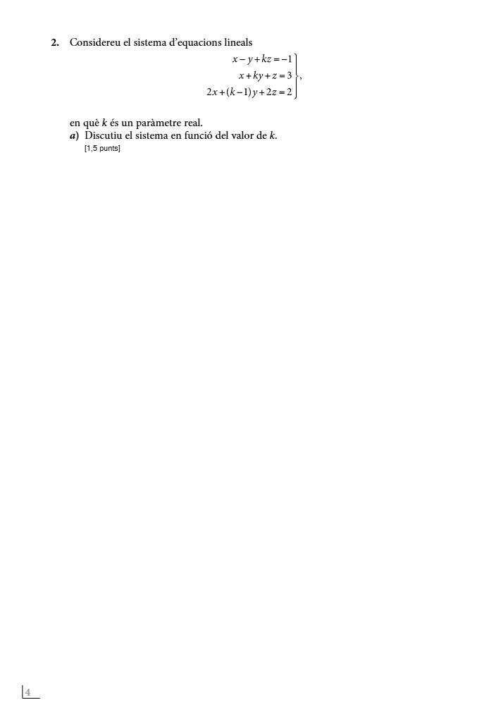 Página 20 del examen de Matemáticas II 2023