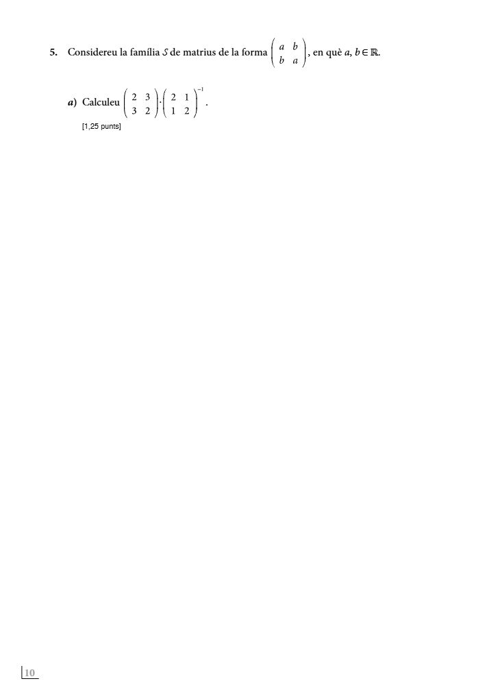 Página 26 del examen de Matemáticas II 2023