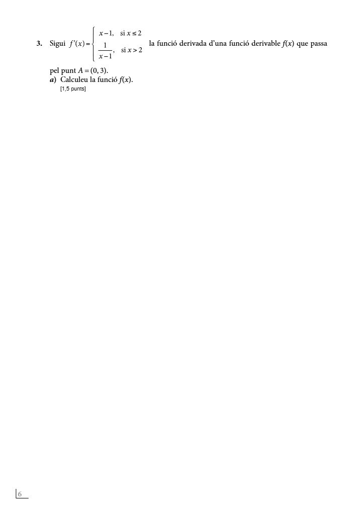 Página 6 del examen de Matemáticas II 2023