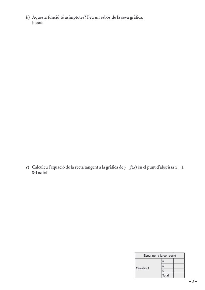Página 3 del examen de Matemáticas II 2024