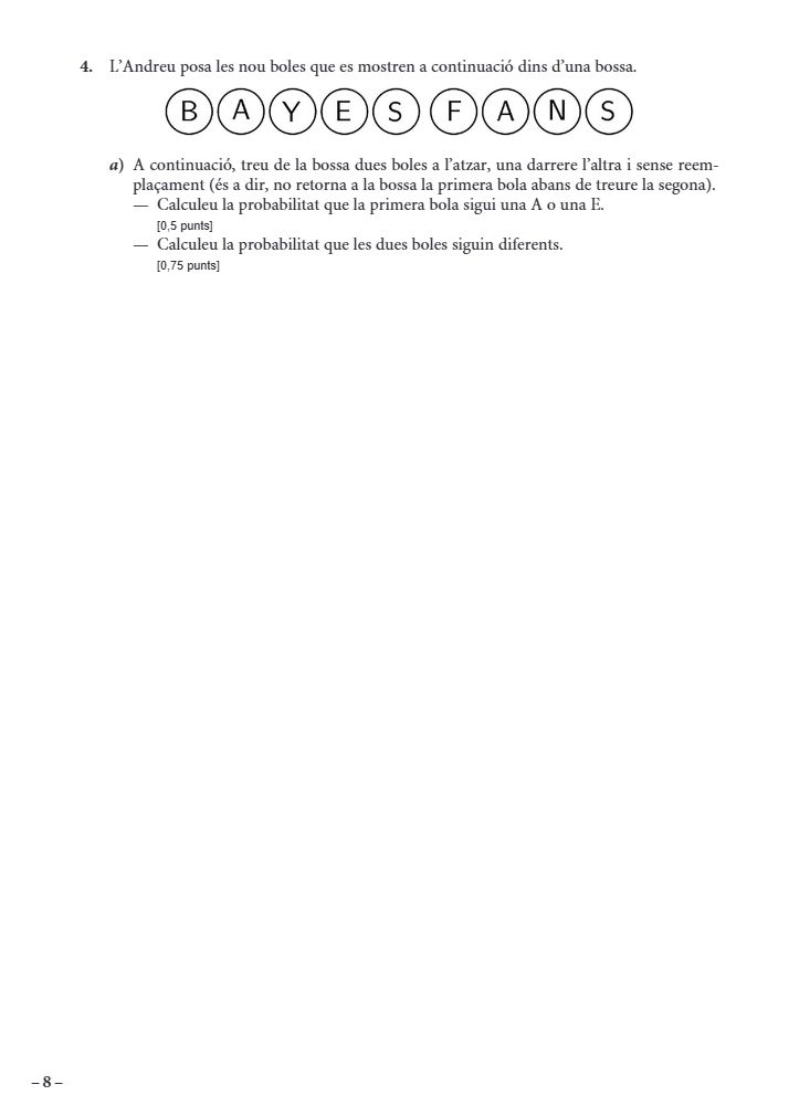 Página 8 del examen de Matemáticas II 2024