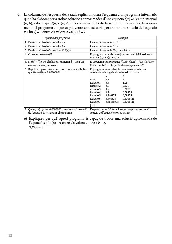 Página 28 del examen de Matemáticas II 2022