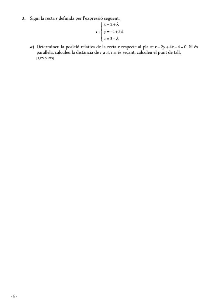 Página 6 del examen de Matemáticas II 2022