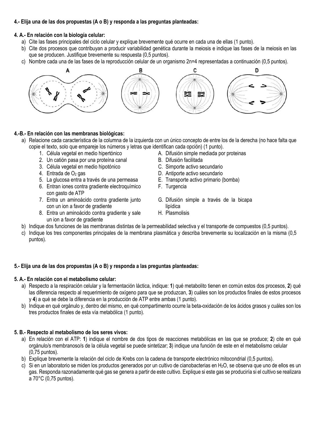 Página 3 del examen de Biología 2025