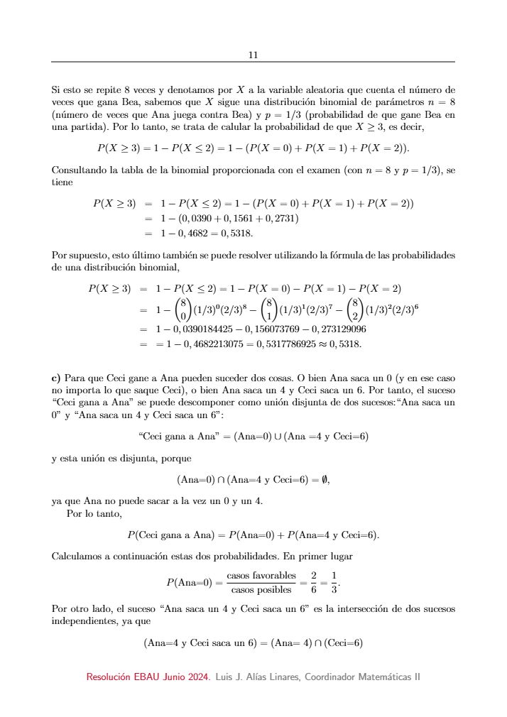 Página 16 del examen de Matemáticas II 2024