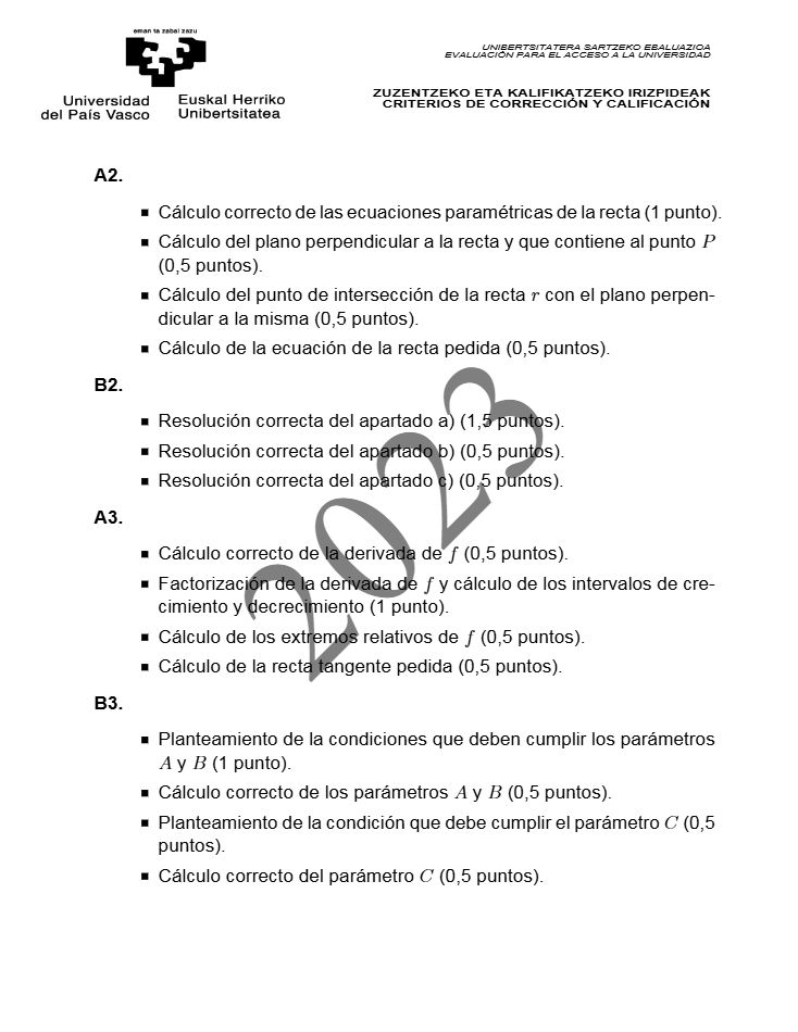 Página 14 del examen de Matemáticas II 2023