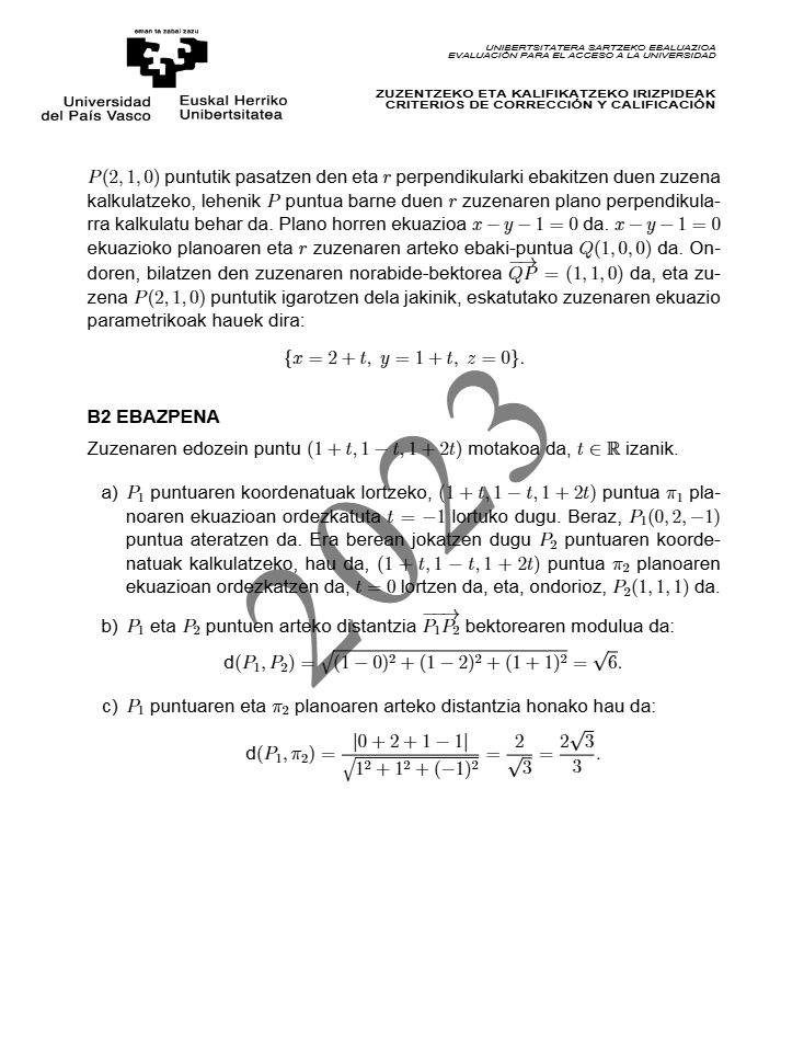 Página 17 del examen de Matemáticas II 2023