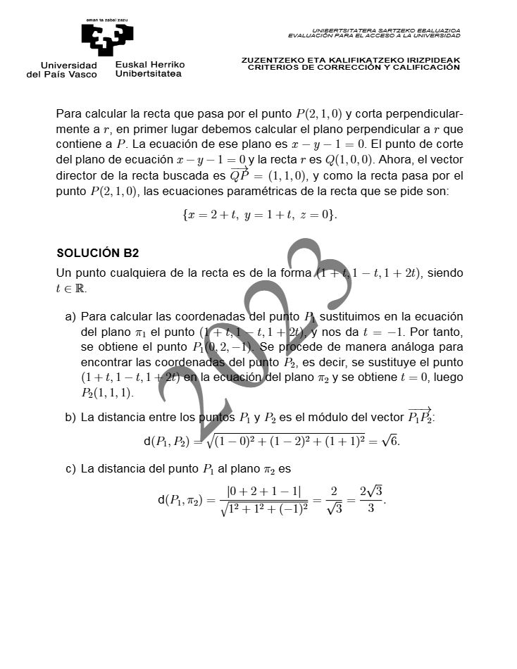 Página 22 del examen de Matemáticas II 2023