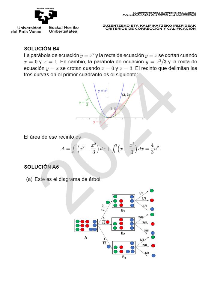 Página 14 del examen de Matemáticas II 2024