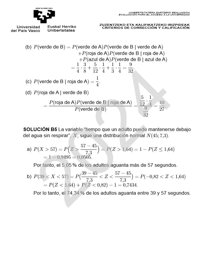 Página 15 del examen de Matemáticas II 2024