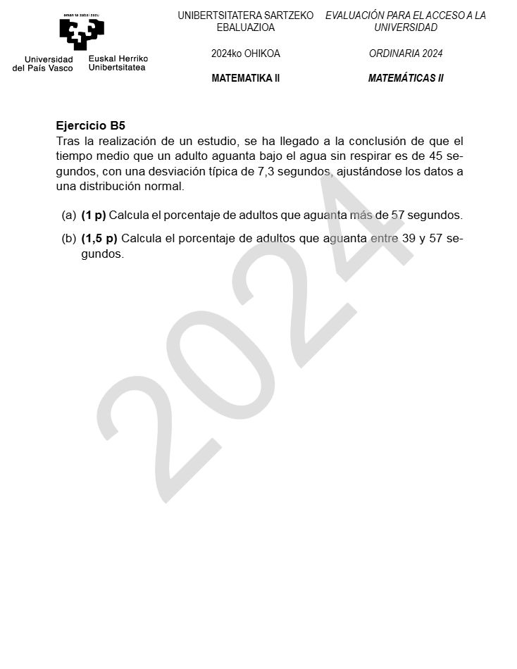 Página 6 del examen de Matemáticas II 2024